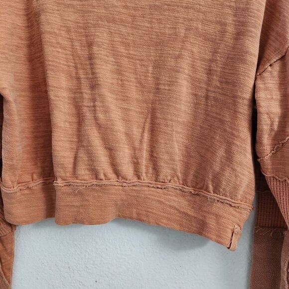 We The Free People 5 Star Tee Small Sweet Cinnamon Slouchy Patched Boho‎ Top - Picture 7 of 11